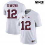 NCAA Women's Alabama Crimson Tide #12 Chadarius Townsend Stitched College Nike Authentic White Football Jersey YM17H61XG